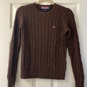 Vineyard Vines Brown Cable Knit Sweater